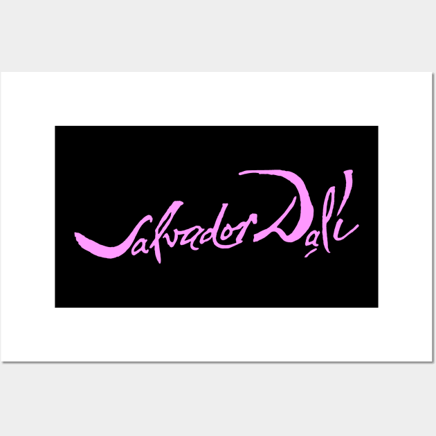 Salvador Dali - Signature - Pink - TP Wall Art by Chokullov Art Studio